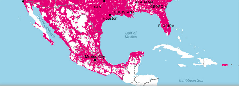 T-Mobile Coverage Map Mexico