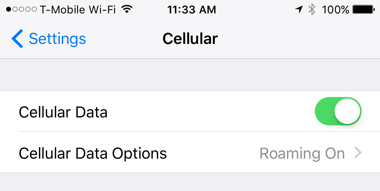 turn off cellular data on iphone